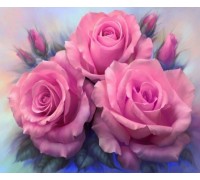 Алмазная вышивка Три розовые розы 40 х 30 см (арт. FS310)