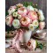Купити Алмазна мозаїка круглі стрази на підрамнику Ніжні півонії (+стрази AB+FD) 40 х 50 см (арт. AR-3292) без коробки