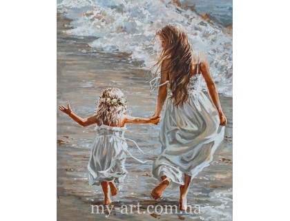 Купить Алмазная вышивка круглые стразы на подрамнике Мама с ребенком (стразы AB+FD) 40 х 50 см (арт. AR-3339) без коробки