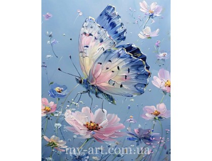 Купити Алмазна мозаїка круглі стрази 40 х 50 см на підрамнику Акварельний метелик (+стрази AB+FD) (арт. AR-3342) без коробки
