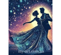 Алмазная вышивка круглые стразы на подрамнике Звездный вальс (стразы AB+FD) 40 х 50 см (арт. AR-3354) без коробки