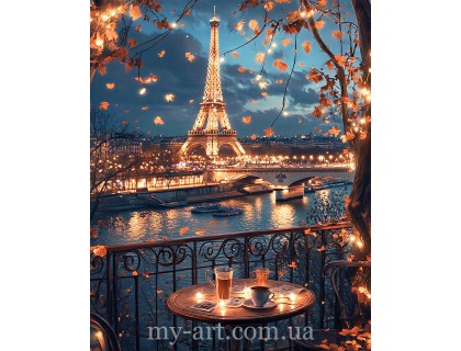 Купити Алмазна мозаїка круглі стрази на підрамнику Вечеря в Парижі (+стрази AB+FD) 40 х 50 см (арт. AR-3355) без коробки
