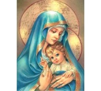 Алмазная мозаика 5D Дева Мария с младенцем 15 х 19 см (арт. PR1211)