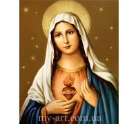 Алмазная вышивка на подрамнике Икона Сердце Девы Марии 40 х 50 см (арт. TN1015)