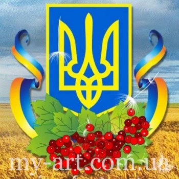 Алмазна вишивка 30 х 30 см на підрамнику Герб України (арт. TN1155)