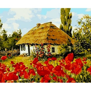 Алмазная вышивка на подрамнике 40 х 50 см Украинская хата (арт. TN958)
