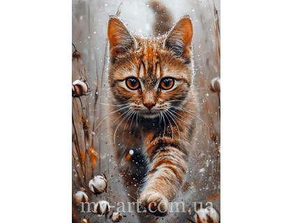 Купити Алмазна мозаїка на підрамнику Котик тихо крадеться (+ стрази AB + FD) 40 х 60 см (арт. TNG1672)