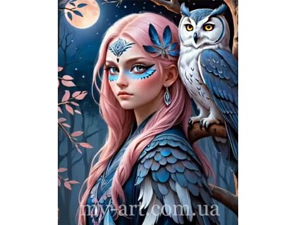 Купити Алмазна мозаїка з підрамником 50 х 40 см Дівчинка сова (+ стрази AB+ Fairy Dust) (арт. TNG1727) Купити Алмазна мозаїка з підрамником 50 х 40 см Дівчинка сова (+ стрази AB+ Fairy Dust) (арт. TNG1727)