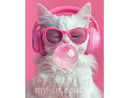 Купить Алмазная мозаика с подрамником 50 х 40 см Модная кошечка (+стразы AB+Fairy Dust) (арт. TNG1743)