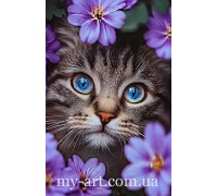 Алмазная вышивка на подрамнике Фиалковый взгляд (+ стразы AB + FD) 40 х 60 см (арт. TNG1769)
