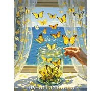 My-Art Алмазная вышивка 50 х 40 см на подрамнике Свобода бабочек (+ стразы голограмные +FD) (арт. TNG1791)