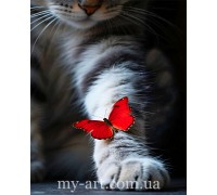 My-Art Алмазная вышивка 40 х 50 см на подрамнике Пушистая лапка (+ стразы голограмные + магическая пыль) (арт. TNG1792)