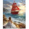 Купить My-Art Алмазная вышивка 50 х 40 см на подрамнике Алые паруса (+ стразы голограмные +FD) (арт. TNG1794)