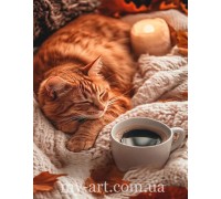 Алмазная вышивка 40 х 50 см на подрамнике Кофе вместе (+ стразы голограмные + магическая пыль) (арт. TNG1795)