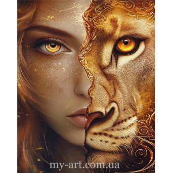 My-Art Алмазная вышивка на подрамнике Девушка львица (+ стразы АБ+FD) 40 х 50 см (арт. TNG1799) My-Art Алмазная вышивка на подрамнике Девушка львица (+ стразы АБ+FD) 40 х 50 см (арт. TNG1799)
