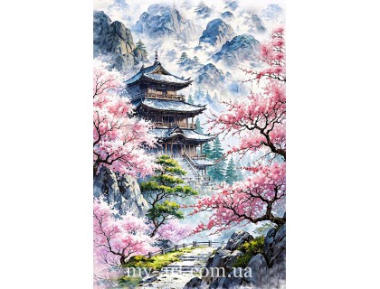 Купить Алмазная мозаика на подрамнике Восточная гармония (+ стразы AB + FD) 40 х 60 см (арт. TNG1804)