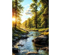 Алмазная мозаика на подрамнике Горный поток (+ стразы AB + FD) 40 х 60 см (арт. TNG1805)