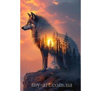 My-Art Алмазная вышивка на подрамнике Волк как дух леса (+ стразы AB + FD) 40 х 60 см (арт. TNG1806)