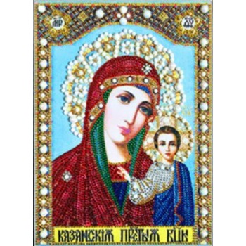 Мозаика стразами 5D Дева Мария с младенцем 34 х 24 см (арт. PR971) 