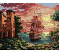 Картина по номерам Ідейка Вечірня гавань (арт. KHO2567) 40 х 50 см без коробки