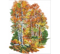 Комплект для вышивки крестиком Осенний пейзаж 41х50 см (арт. MK091) крестом