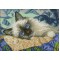 Купити Вишивка хрестиком комплект з нитками Сонний котик 21х30 см (арт. MK165)